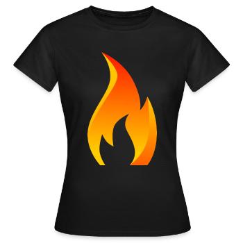 Feuer - Frauen T-Shirt - Schwarz - Vorne - AI Model Female 172 dark (172cm)