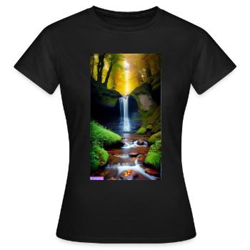 Cascade de la nature - T-shirt Femme - noir - Devant - AI Model Female 172 dark (172cm)