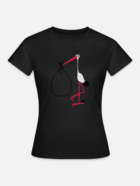Storch - Frauen T-Shirt - Schwarz