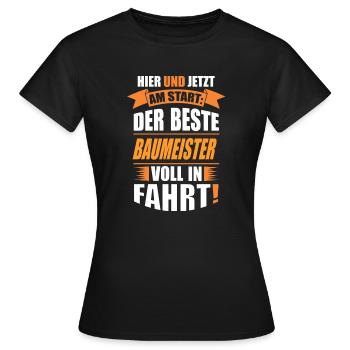 BAUMEISTER - Frauen T-Shirt - Schwarz - Vorne - AI Model Female 172 dark (172cm)