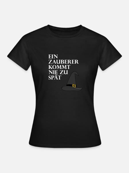 Zauberer zu spät weiß - Frauen T-Shirt - Schwarz
