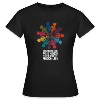 Gegen Rassismus - Frauen T-Shirt - Schwarz - Vorne - AI Model Female 172 dark (172cm)