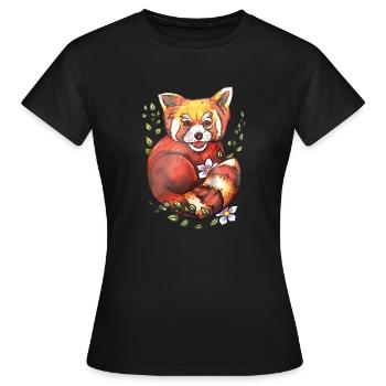 Roter Panda - Frauen T-Shirt - Schwarz - Vorne - AI Model Female 172 dark (172cm)