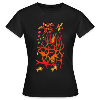 corail - T-shirt Femme - noir - Devant - AI Model Female 172 dark (172cm)