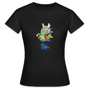 Signe astrologique chinois : Dragon - T-shirt Femme - noir - Devant - AI Model Female 172 dark (172cm)