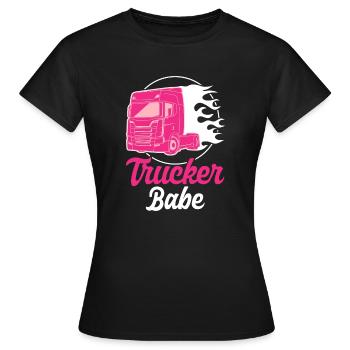 Trucker Babe - Truckerin LKW-Fahrerin - Frauen T-Shirt - Schwarz - Vorne - AI Model Female 172 dark (172cm)