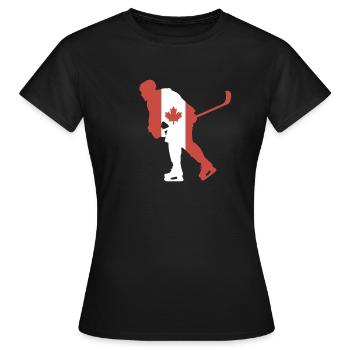 Hockeyspieler Kanada Flagge - Frauen T-Shirt - Schwarz - Vorne - AI Model Female 172 dark (172cm)