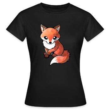 SÜSSER FUCHS - Frauen T-Shirt - Schwarz - Vorne - AI Model Female 172 dark (172cm)