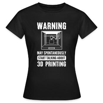 3D Printer 3D Printer - Women's T-Shirt - black - Front - AI Model Female 172 dark (172cm)
