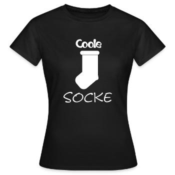 Coole Socke - weiße Socke - Frauen T-Shirt - Schwarz - Vorne - AI Model Female 172 dark (172cm)