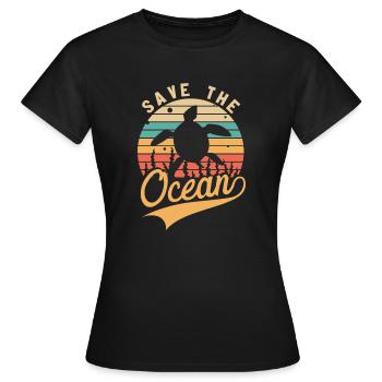 Save the Earth Environmental Protection - Women's T-Shirt - black - Front - AI Model Female 172 dark (172cm)