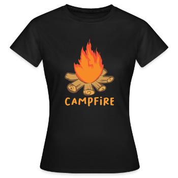 Feu de camp - T-shirt Femme - noir - Devant - AI Model Female 172 dark (172cm)