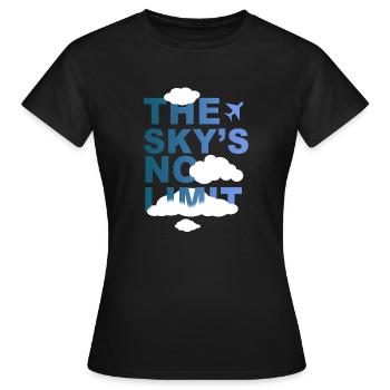 The Sky s No Limit Shirt - T-shirt Femme - noir - Devant - AI Model Female 172 dark (172cm)