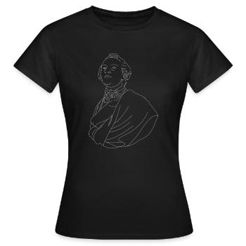 Sculpture, outline white - Women's T-Shirt - black - Front - AI Model Female 172 dark (172cm)