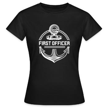 Erster Offizier - Frauen T-Shirt - Schwarz - Vorne - AI Model Female 172 dark (172cm)