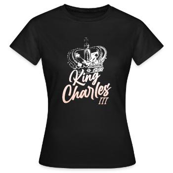 Britischer König III. Charles Coronung 2023 - Frauen T-Shirt - Schwarz - Vorne - AI Model Female 172 dark (172cm)