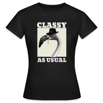 Classy As Usual Flamingo - Women's T-Shirt - black - Front - AI Model Female 172 dark (172cm)