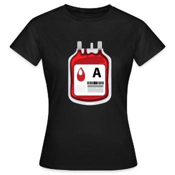 BLOOD TYPE A - Women's T-Shirt - black - Front - AI Model Female 172 dark (172cm)
