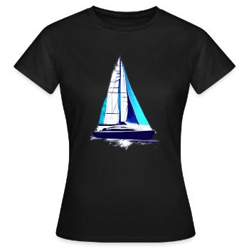 voilier voilier voilier voilier voilier voilier - T-shirt Femme - noir - Devant - AI Model Female 172 dark (172cm)