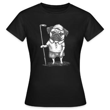 Carlin golfeur dessin au crayon - T-shirt Femme - noir - Devant - AI Model Female 172 dark (172cm)