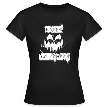 Kuerbis Happy Halloween Pumpkin weiss - Frauen T-Shirt - Schwarz - Vorne - AI Model Female 172 dark (172cm)