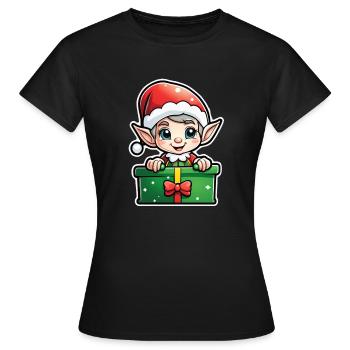 Elf Christmas Elf Gift Elf - Women's T-Shirt - black - Front - AI Model Female 172 dark (172cm)
