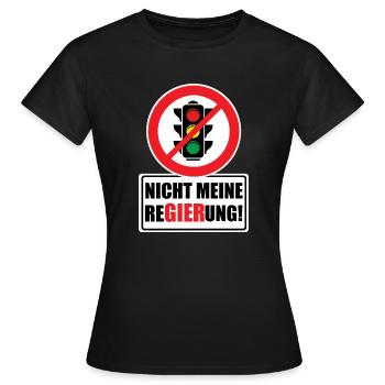 Ampel nicht meine ReGIERung - Frauen T-Shirt - Schwarz - Vorne - AI Model Female 172 dark (172cm)
