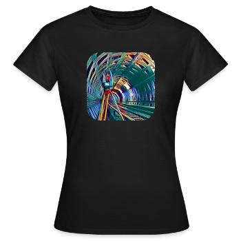 Arpenteur de tunnel arrondi - T-shirt Femme - noir - Devant - AI Model Female 172 dark (172cm)