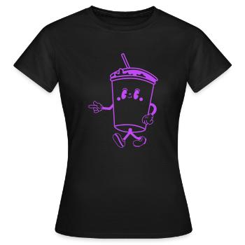 Boire Dessin Animé - T-shirt Femme - noir - Devant - AI Model Female 172 dark (172cm)