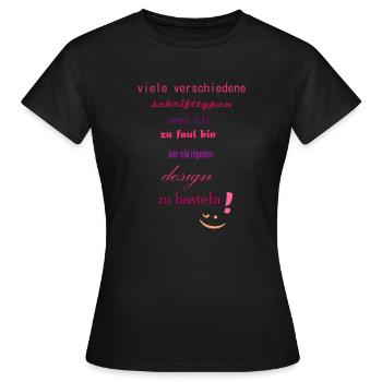 viele verschiedene Schrifttypen - Frauen T-Shirt - Schwarz - Vorne - AI Model Female 172 dark (172cm)
