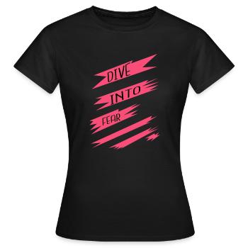 resilient courage free fall present courage quotes - Frauen T-Shirt - Schwarz - Vorne - AI Model Female 172 dark (172cm)