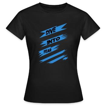 Citation d’audace geek résilient courage face aux peurs - T-shirt Femme - noir - Devant - AI Model Female 172 dark (172cm)