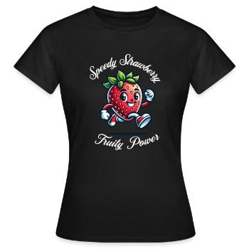 Run Erdbeere - Frauen T-Shirt - Schwarz - Vorne - AI Model Female 172 dark (172cm)