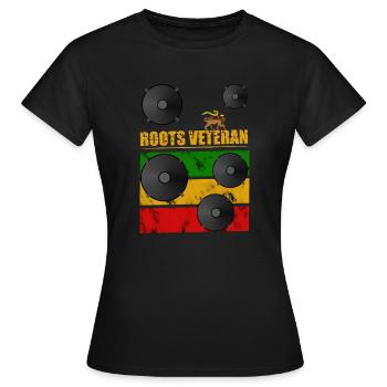 Roots Vétéran Reggae - T-shirt Femme - noir - Devant - AI Model Female 172 dark (172cm)