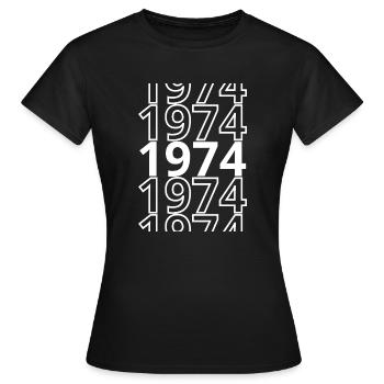 1974 1974 1974 - T-shirt Femme - noir - Devant - AI Model Female 172 dark (172cm)