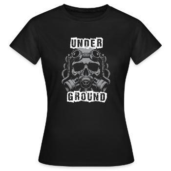 Underground design with skullmask - Women's T-Shirt - black - Front - AI Model Female 172 dark (172cm)