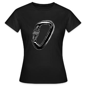 Mousqueton d’escalade - T-shirt d’escalade - T-shirt Femme - noir - Devant - AI Model Female 172 dark (172cm)