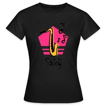 Saxophone Saxophone musique instrument cadeau idée - T-shirt Femme - noir - Devant - AI Model Female 172 dark (172cm)