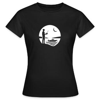 ferngesteuertes Boot Silhouette - Frauen T-Shirt - Schwarz - Vorne - AI Model Female 172 dark (172cm)
