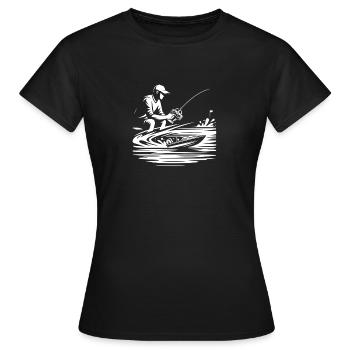 remote-controlled boat - Women's T-Shirt - black - Front - AI Model Female 172 dark (172cm)