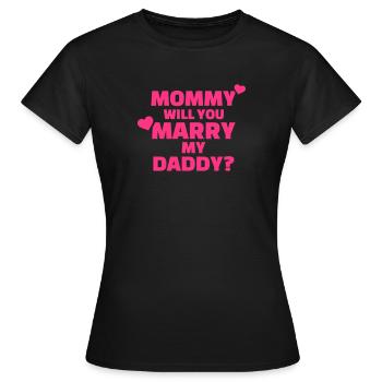 Heiratsantrag - Frauen T-Shirt - Schwarz - Vorne - AI Model Female 172 dark (172cm)