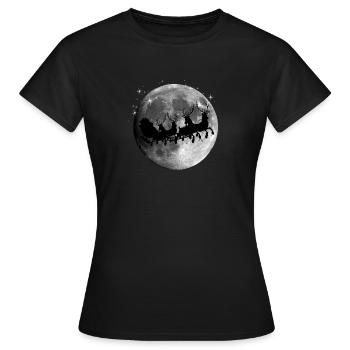 Mond Weihnachtsmann - Frauen T-Shirt - Schwarz - Vorne - AI Model Female 172 dark (172cm)