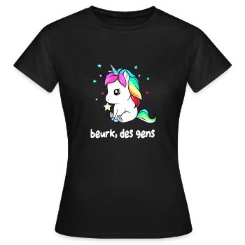 Beurk des gens - T-shirt Femme - noir - Devant - AI Model Female 172 dark (172cm)
