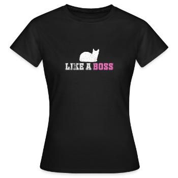 like a boss cat kitty kitty cat - Women's T-Shirt - black - Front - AI Model Female 172 dark (172cm)