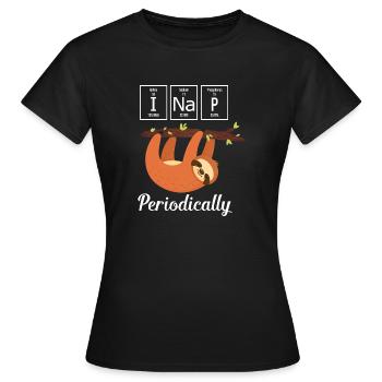 I Nap Periodically, Lazy Sloth - Frauen T-Shirt - Schwarz - Vorne - AI Model Female 172 dark (172cm)