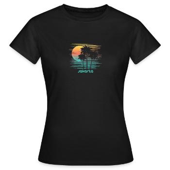 Jakarta Indonésie Vacances souvenirs élégantes - T-shirt Femme - noir - Devant - AI Model Female 172 dark (172cm)