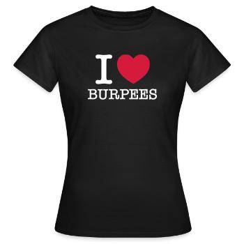 I (Heart) Burpees - Frauen T-Shirt - Schwarz - Vorne - AI Model Female 172 dark (172cm)