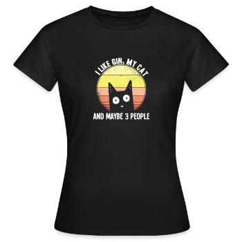Gin - Gin Cocktail Gin Drinker Funny Gift Shirt - Women's T-Shirt - black - Front - AI Model Female 172 dark (172cm)