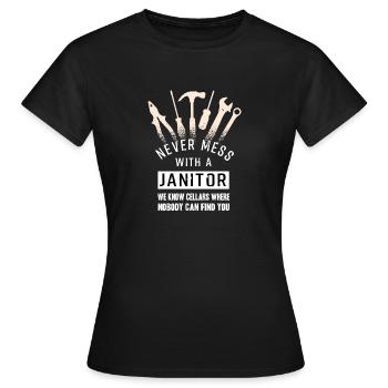 Funny Caretaker School Janitor Caretaker - Women's T-Shirt - black - Front - AI Model Female 172 dark (172cm)