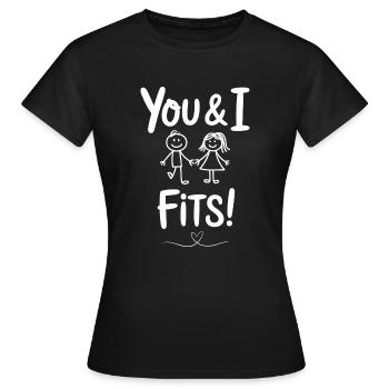 Valentinstag Paar Freund Freundin Verliebt Liebe - Frauen T-Shirt - Schwarz - Vorne - AI Model Female 172 dark (172cm)